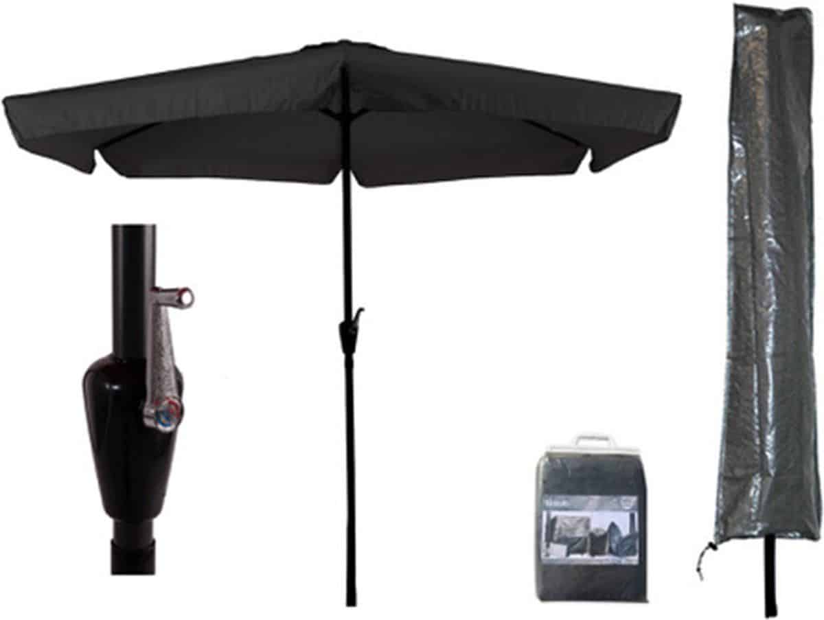 cuhoc parasol 300 cm zwart + basic cuhoc