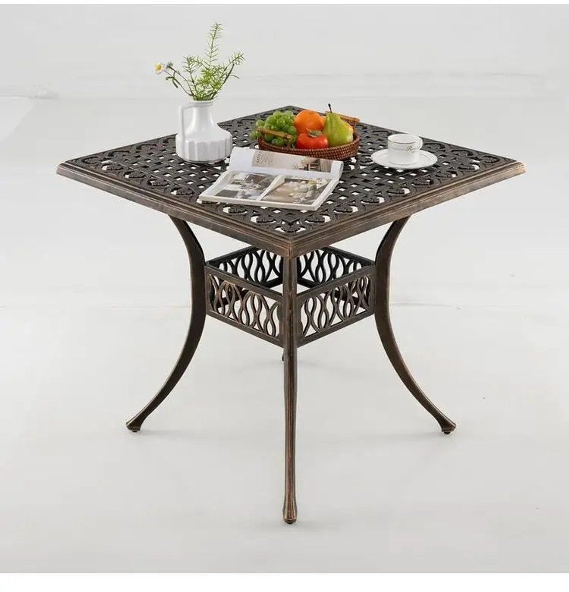 dailygoods metal tuinbank voor 2 personen met rugleuning & armleuningen