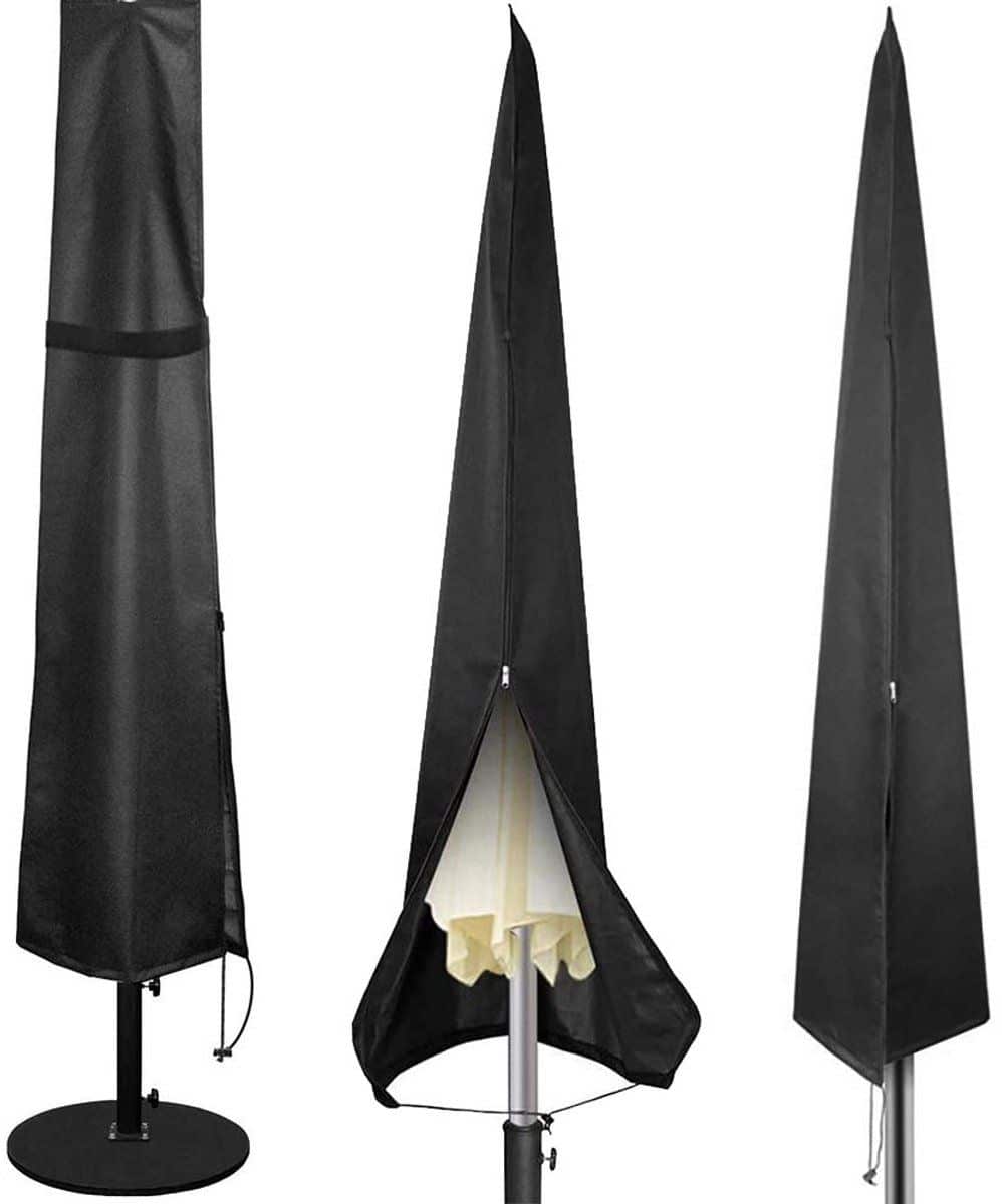 dailygoods waterdichte parasolhoes met rits voor tuinparasols 2.1m tot