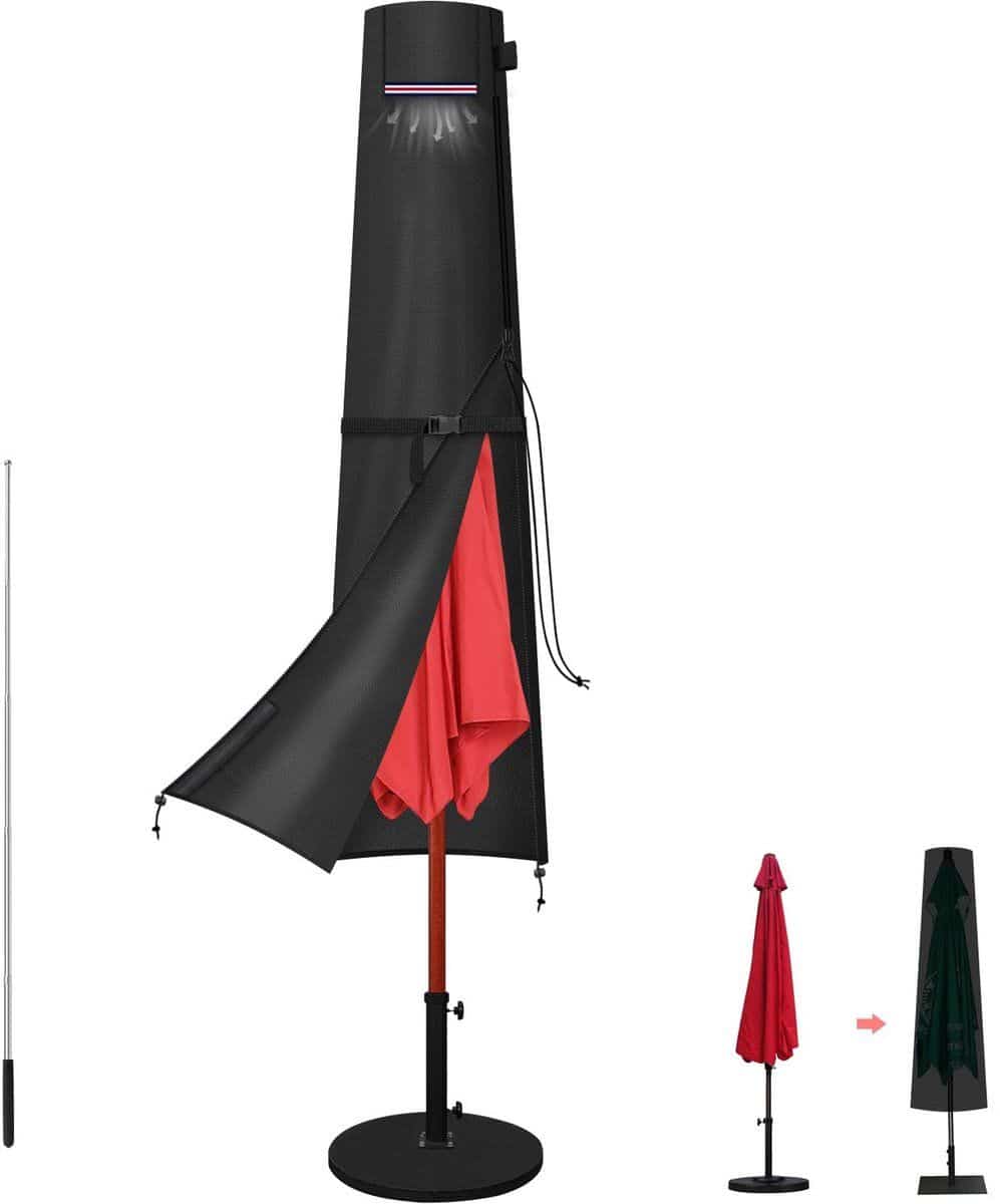 dailygoods waterdichte parasolhoes voor parasol Ø 2 3m met stang