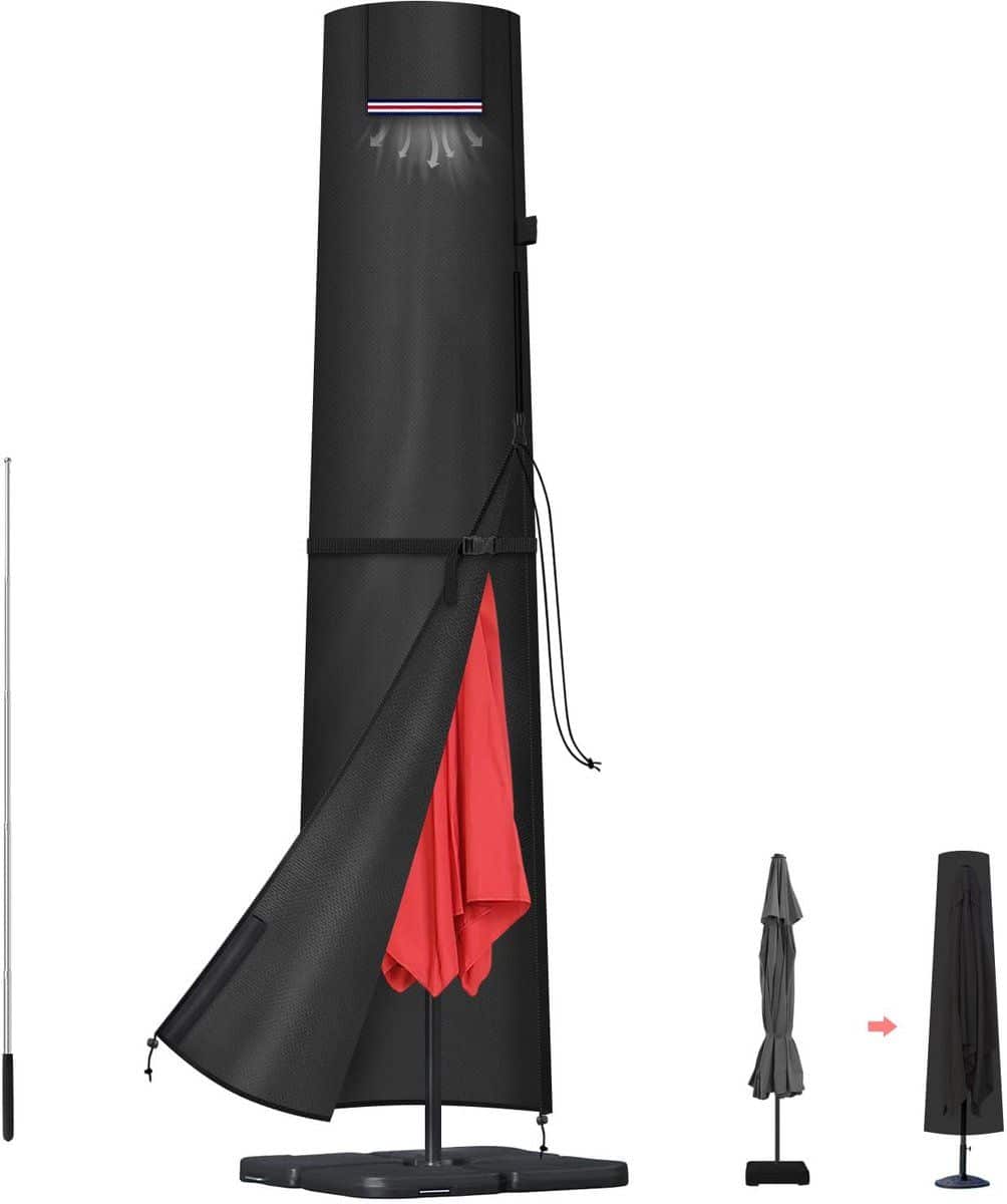dailygoods waterdichte parasolhoes voor zweefparasol Ø 3 4m met stang