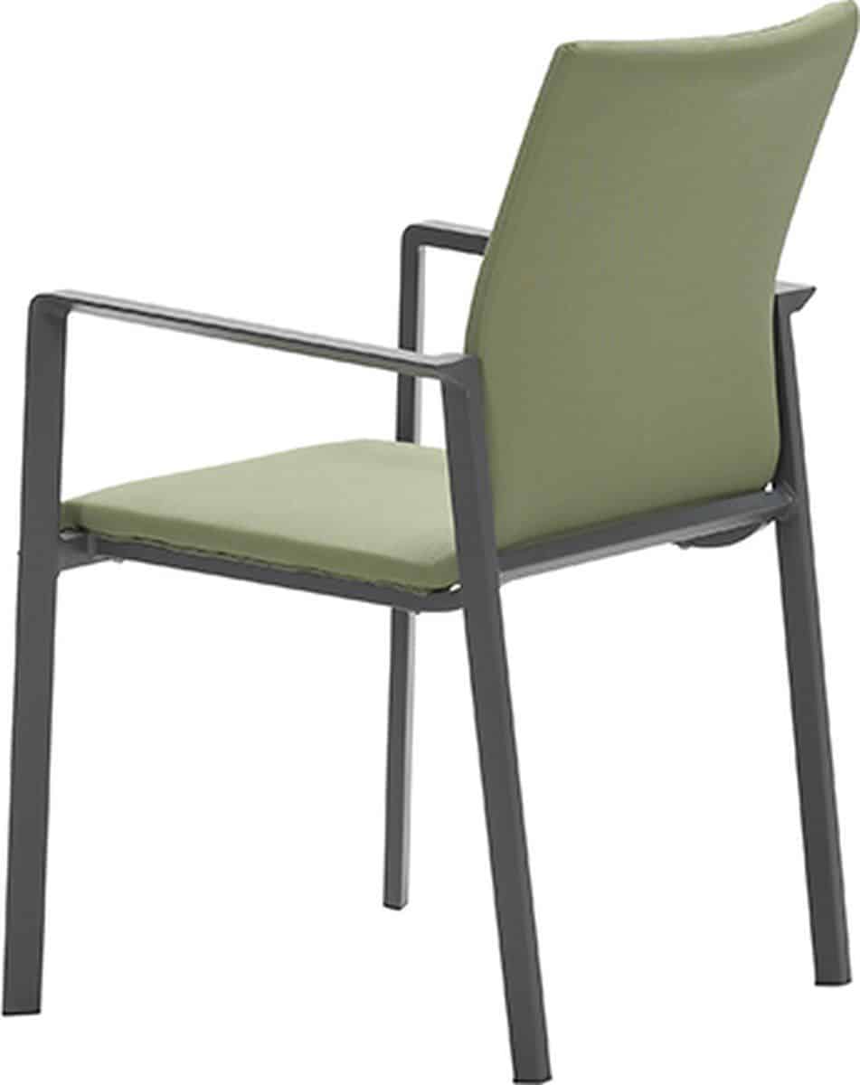 dallas dining fauteuil stoel carbon black/moss green garden impress…