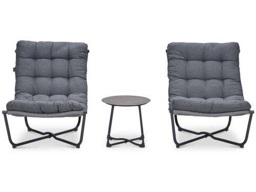 Danzig relaxstoelen set - carbon black - mystic grijs