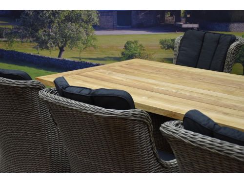 Darwin Geneva dining tuinset 240x100xH77 cm 7 delig grijs teak