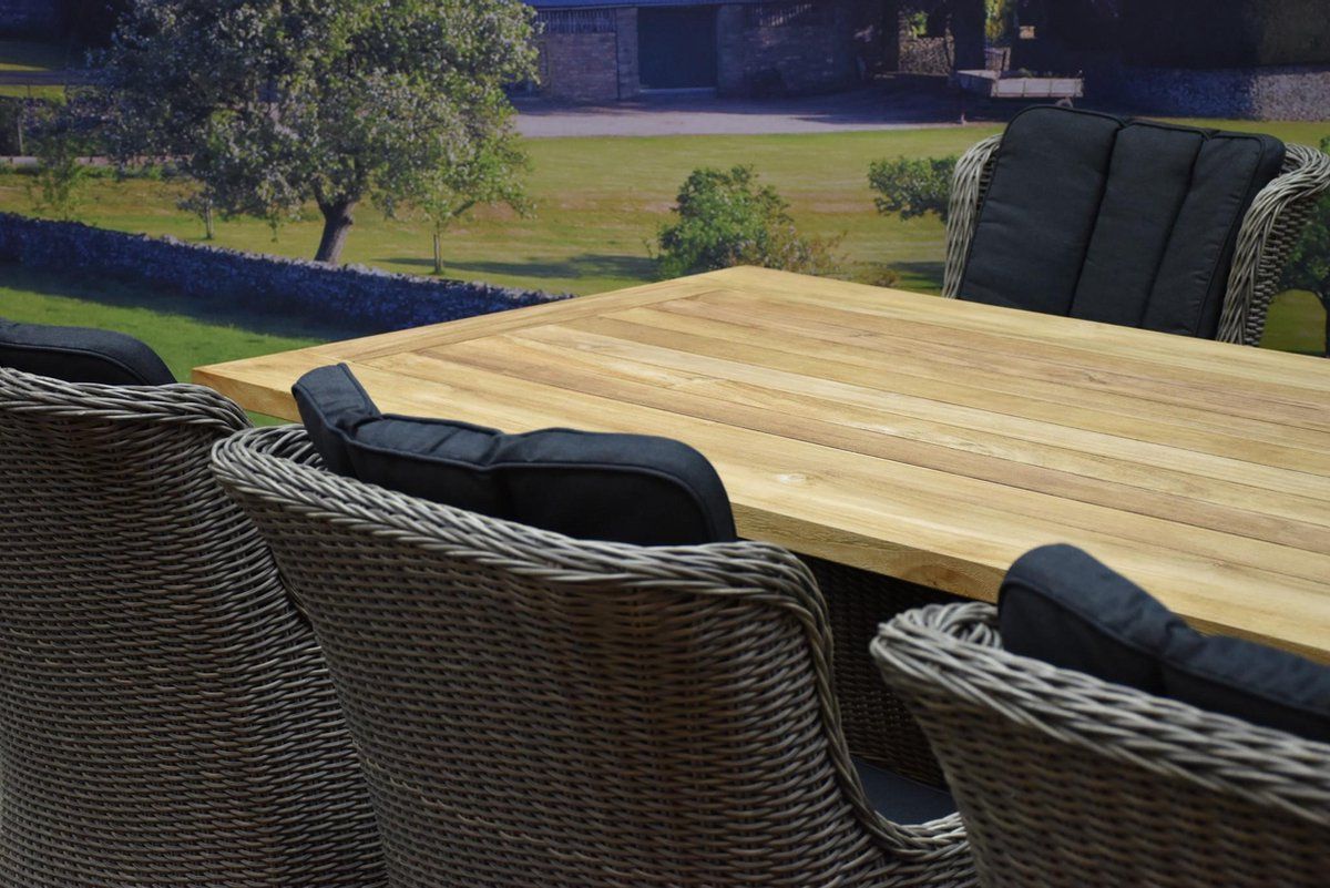 darwin geneva dining tuinset 240x100xh77 cm 7 delig grijs teak