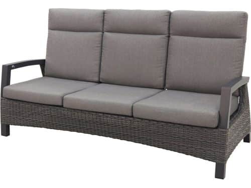 Darwin wicker verstelbare 3-zits loungebank - Antraciet