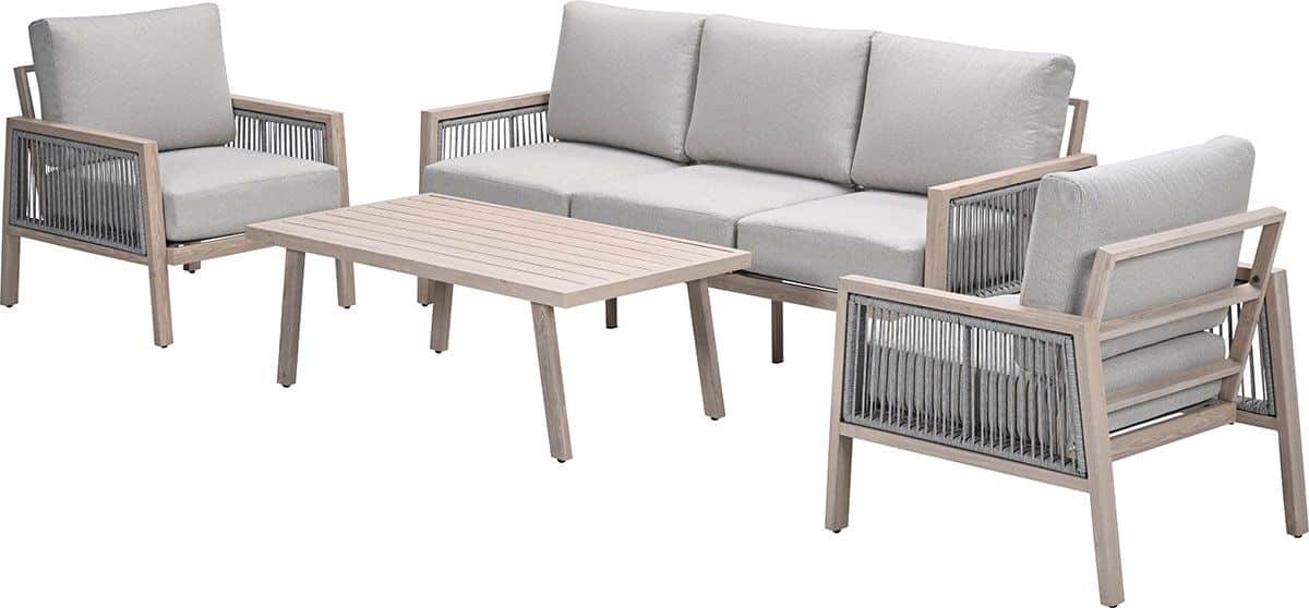 decala aluminium loungeset 4 delig licht eikenlook