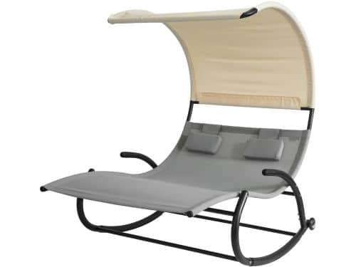 Delightness Schommelbed - Tuinbed - Ligbed - 2persoons - Luifel