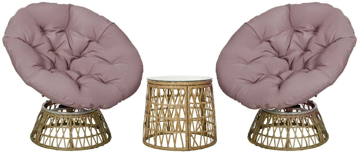 delightness tuinmeubelset bijzettafel 2 stoelen 3 delige