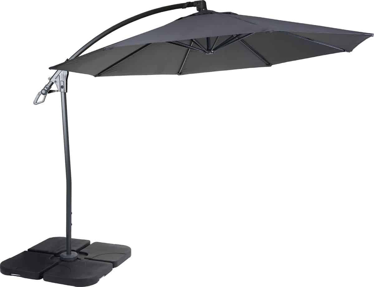 deluxe zweefparasol mcw d14, parasol, rond Ø 3 m polyester aluminium/staal