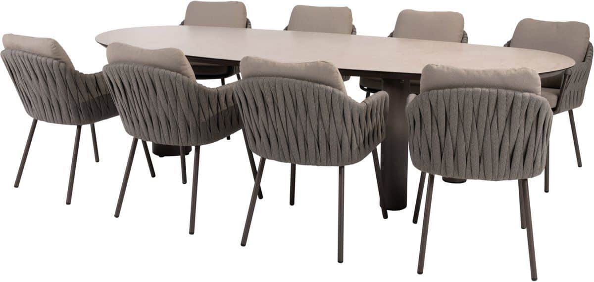 denia cannes dining tuinset 290x110xh75 cm 9 delig keramiek terre
