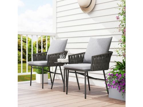 DESMIU Bistroset 3-Delig - 2 Stoelen Met Tafel En Afneembare