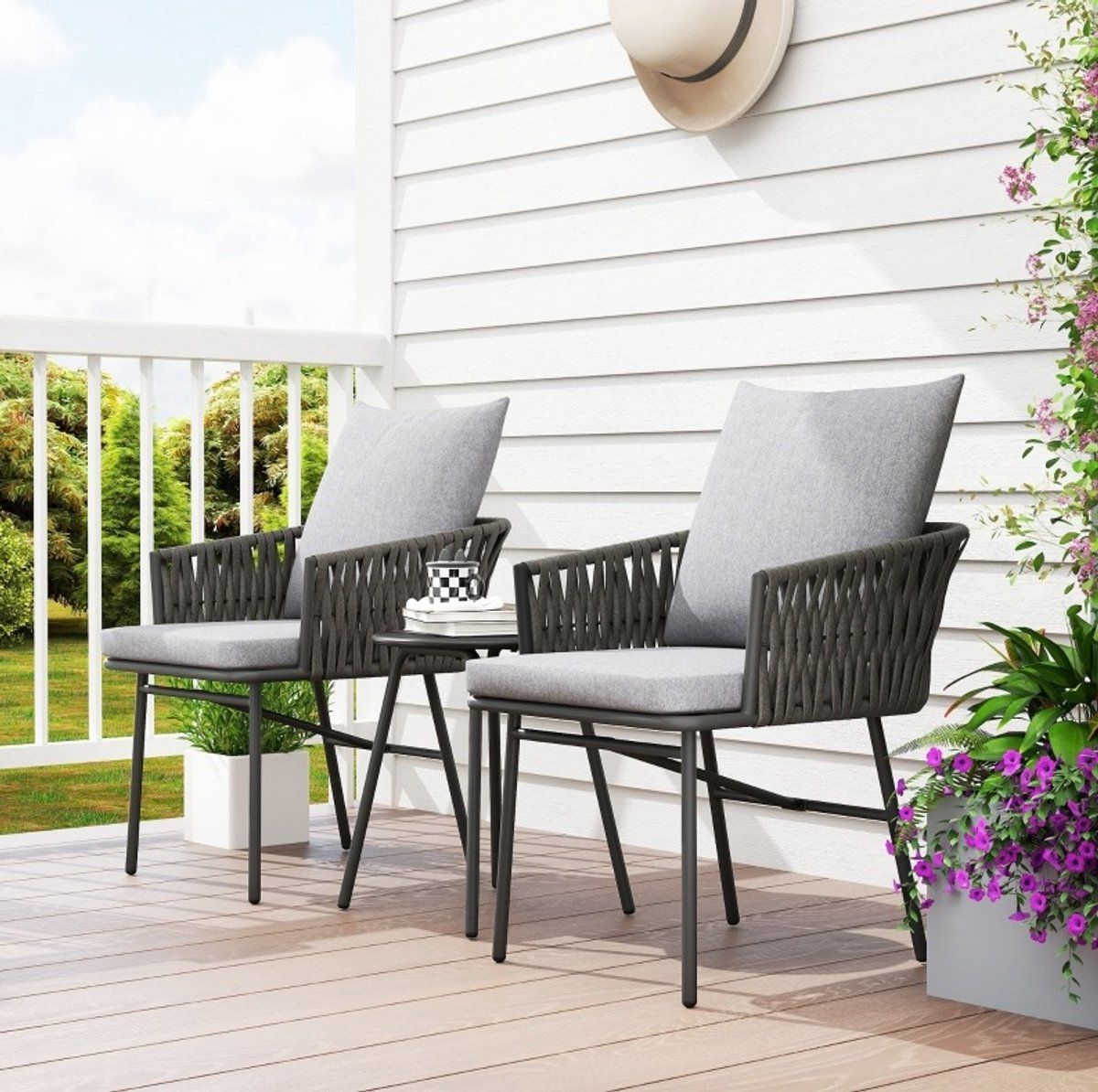 desmiu bistroset 3 delig 2 stoelen met tafel en afneembare