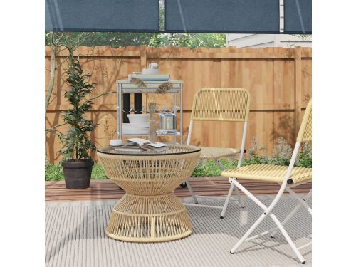 DESMIU Tuintafel - Ronde Bijzettafel In Boho-Stijl - Voor Balkon