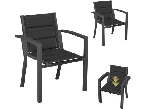 Devoko Aluminium Tuinstoelen 2x - Fauteuils -Tuinstoel - Teslinstof +
