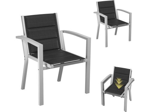 Devoko Aluminium Tuinstoelen 2x - Fauteuils -Tuinstoel - Teslinstof +