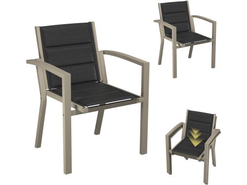 Devoko Aluminium Tuinstoelen 2x - Fauteuils -Tuinstoel - Teslinstof +