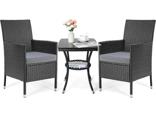 DHN 3 delig Balkonset - Balkonset met kussens - Tuintafel