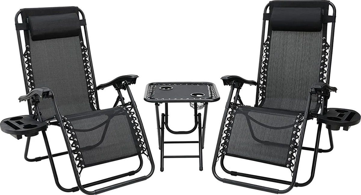dhn set van twee ligstoelen met tafel tuinmeubels