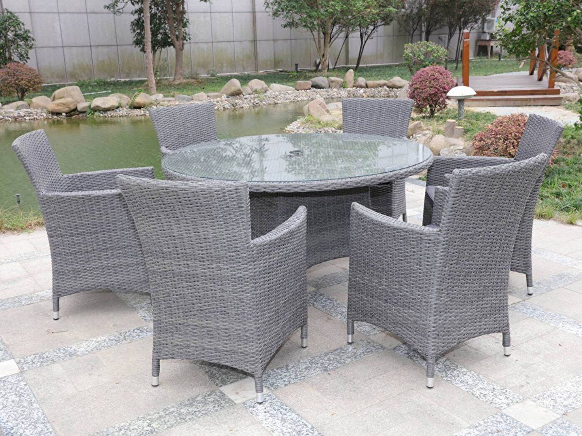 diningset rond 7 delig eettafel met 6 stoelen