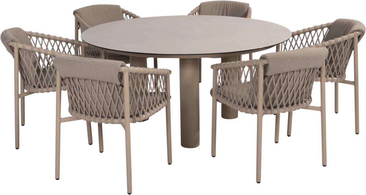 donato allora dining tuinset 160xh75 7 delig printed ceramic latte