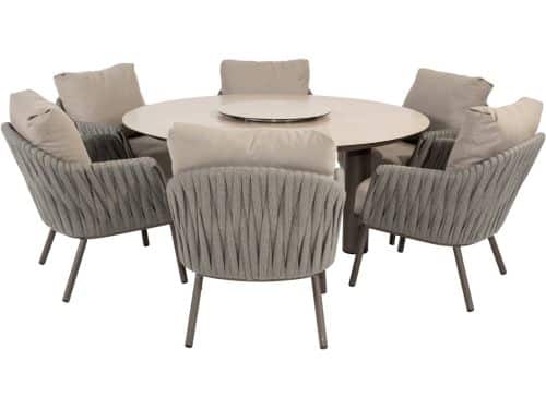 Donato Cannes low dining tuinset 160xH69 cm 8 delig keramiek