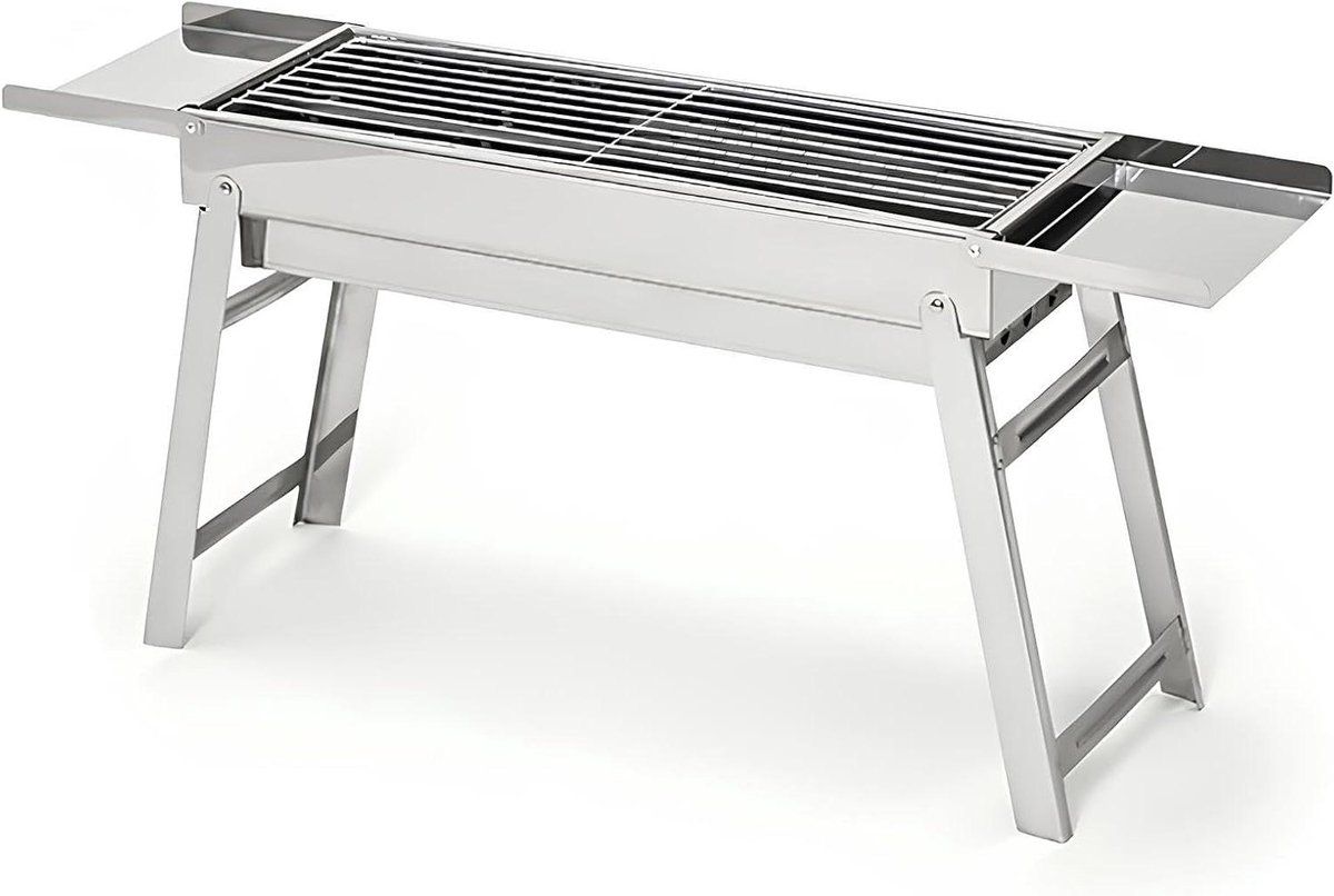 draagbare houtskoolgrill opvouwbare bbq buiten koken roestvrij