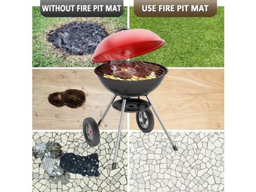 Draagbare Vuurkorfmat - Hittebestendige Terrasmat voor Veilig Kamperen en Barbecue