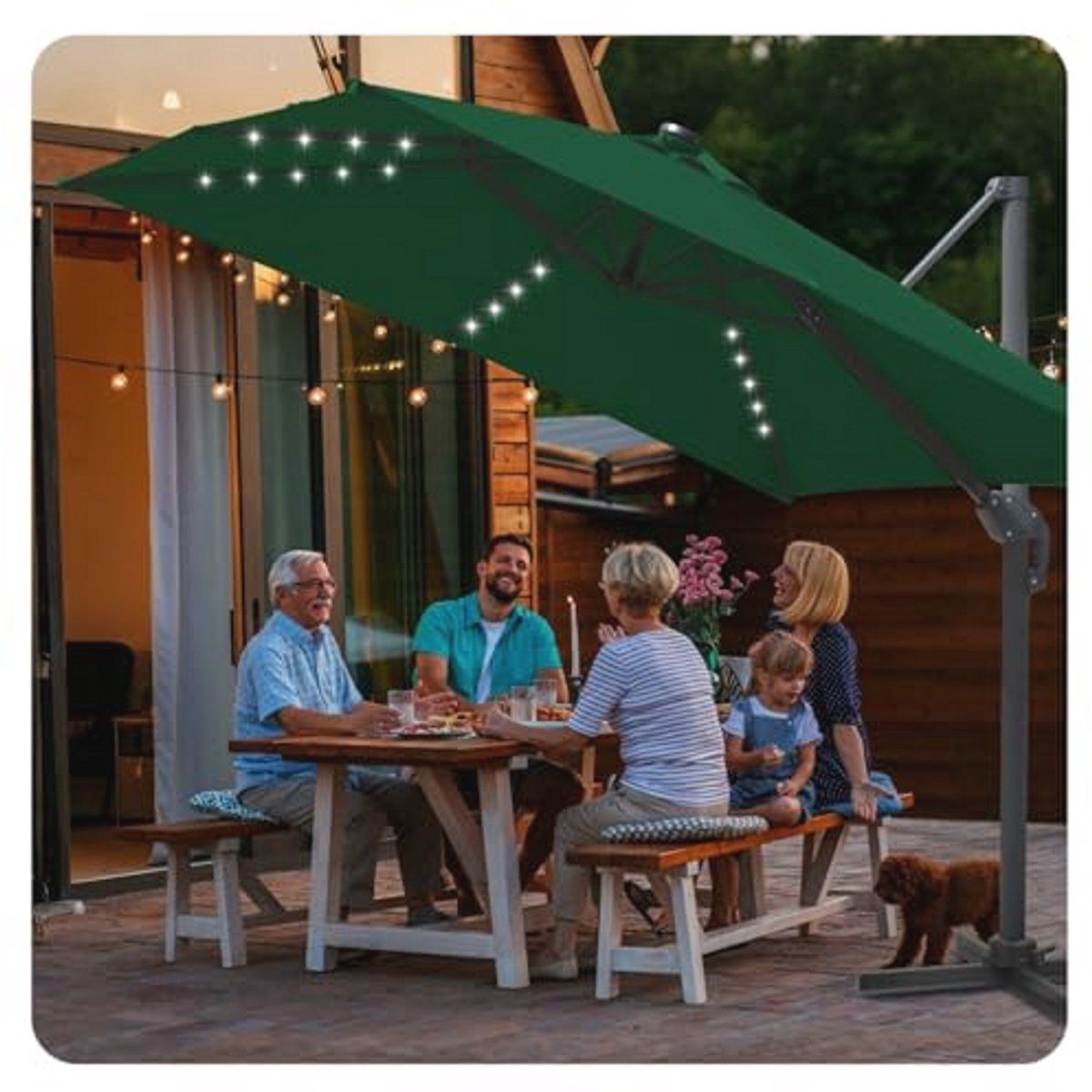draaibare zweefparasol 300 cm en 350 cm kantelbare terrasparasol