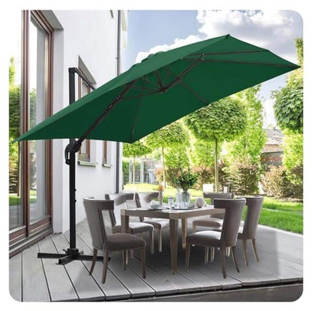 draaibare zweefparasol 300 cm en 350 cm terrasparasol met