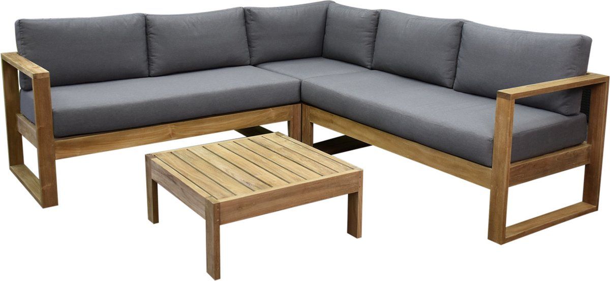 dubai hoek loungeset 4 delig teak