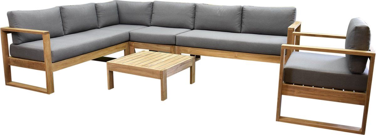 dubai hoek loungeset 6 delig teak