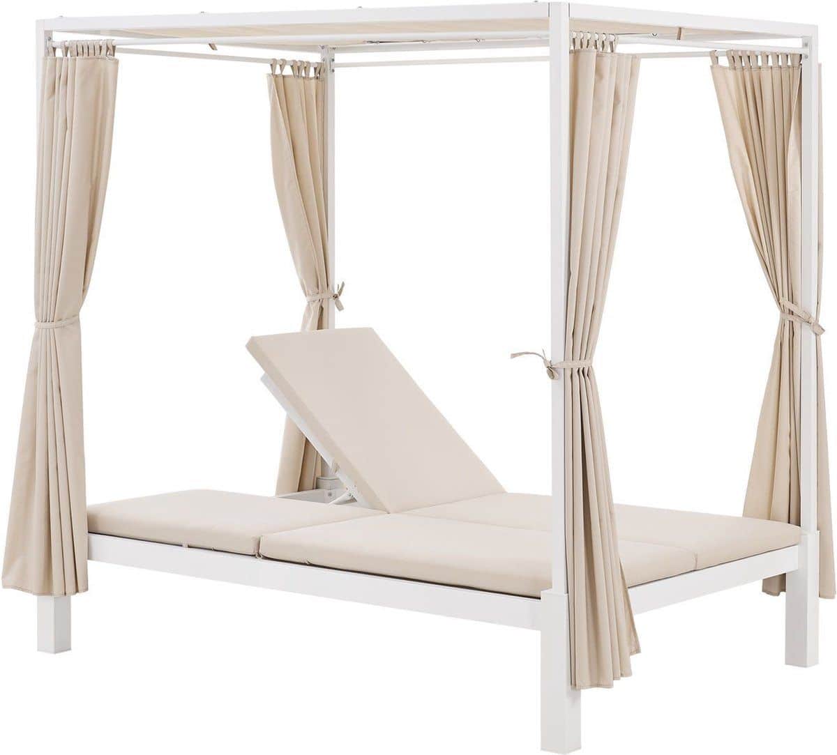 dubbel ligbed / loungebed kreta beige / wit