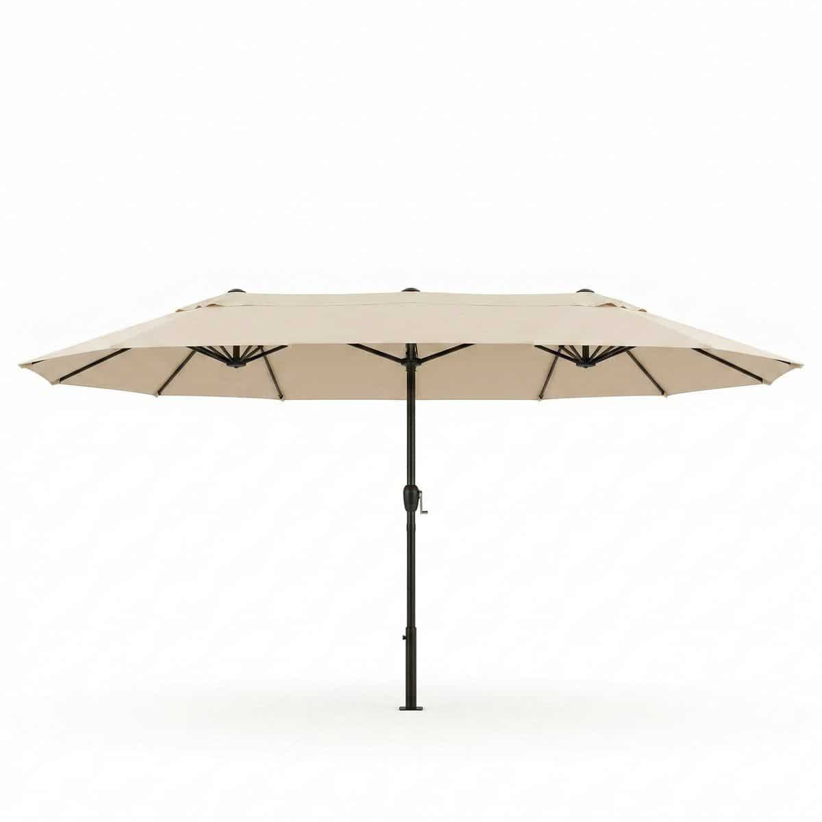 dubbele parasol xxl 455×270 cm beige grote marktparasol