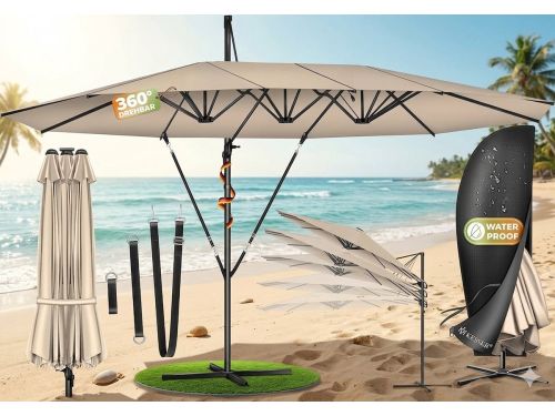 Dubbele Zweefparasol 460 x 270 - 460x270 cm - Antraciet