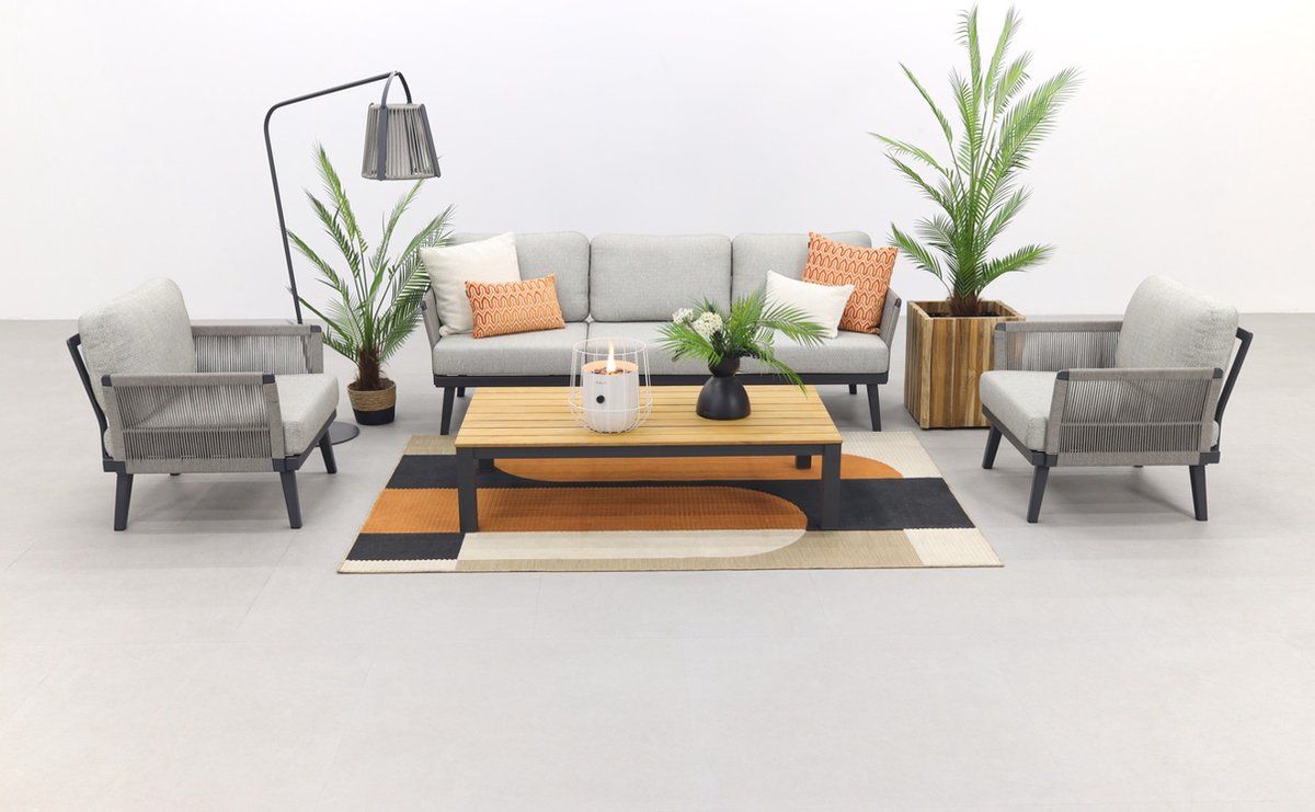 durban/mindo stoel bank loungeset 4 delig op=op