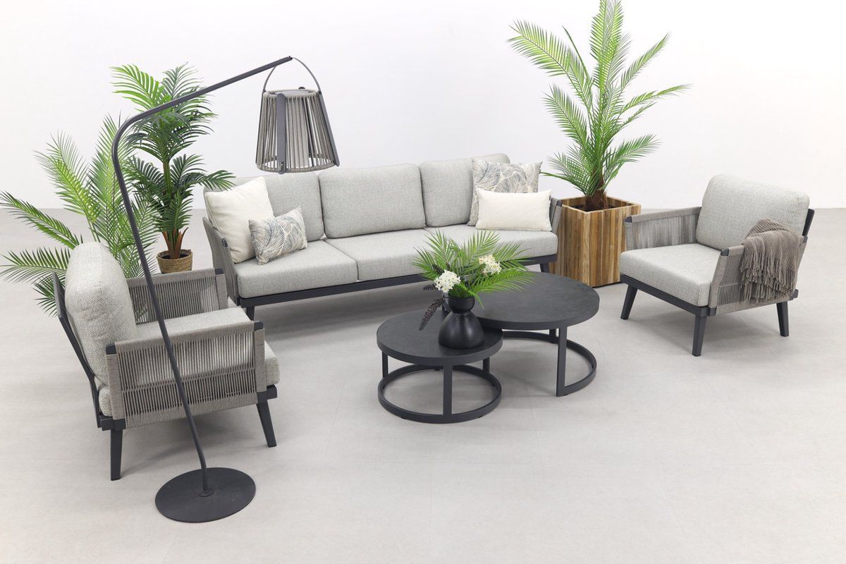 durban/rhodos stoel bank loungeset 5 delig op=op