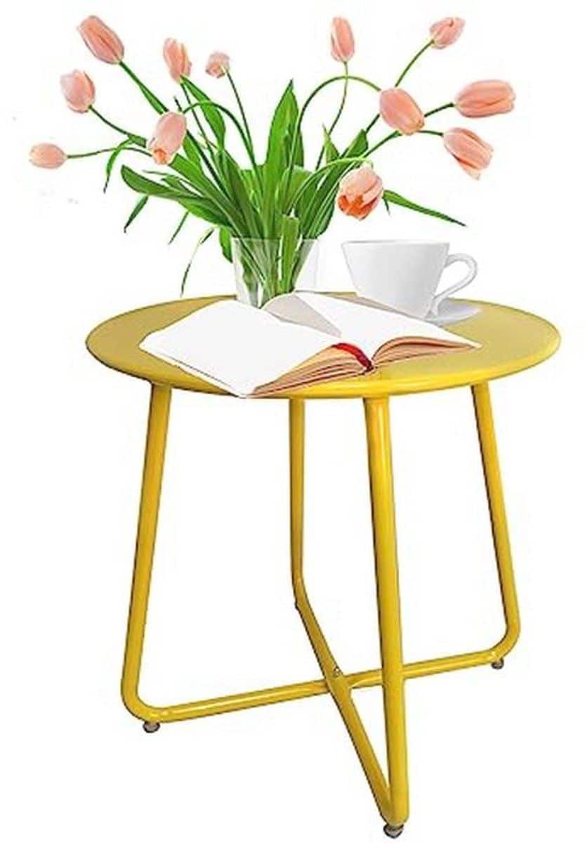duurzame ronde bijzettafel voor patio, tuin en balkon