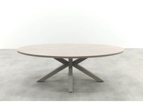 Edison tafel ovaal - 220x115 cm -taupe -light teak Vironwood