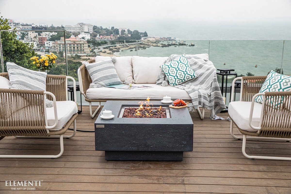 elementi manhattan fire table gas (donker grijs)