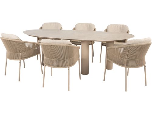 Estate Florence dining tuinset 240x105xH75 cm 7 delig keramiek latte