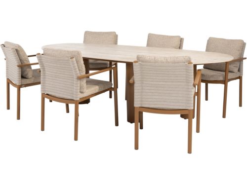 Estate Safina dining tuinset 240x105xH75 cm 7 delig keramiek amber
