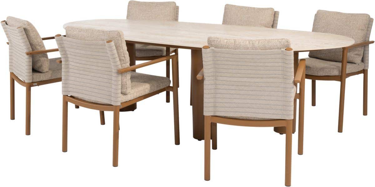 estate safina dining tuinset 240x105xh75 cm 7 delig keramiek amber