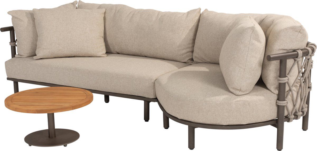 ezra chaise longue organische loungeset 3 delig teak terre 4