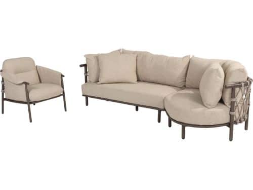 Ezra organische chaise longue loungeset 3 delig terre 4 Seasons