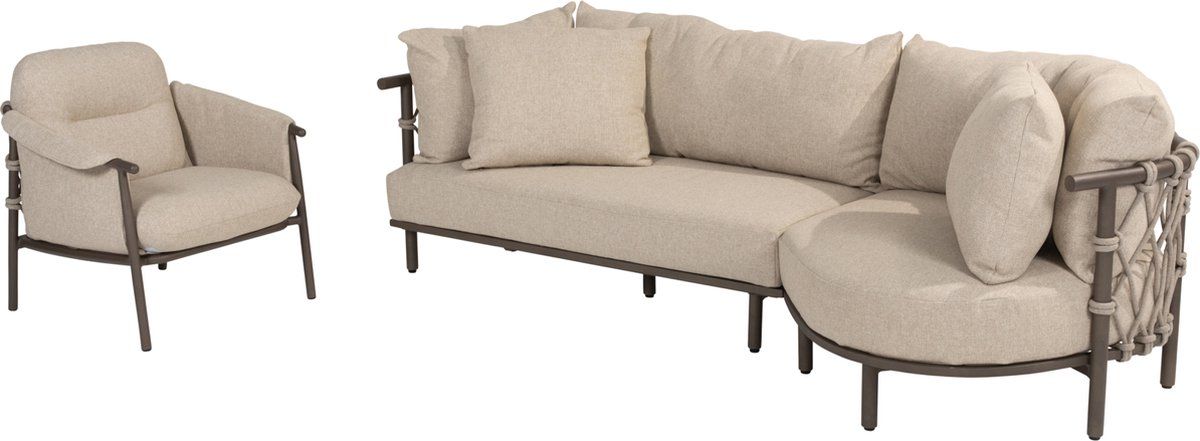 ezra organische chaise longue loungeset 3 delig terre 4 seasons