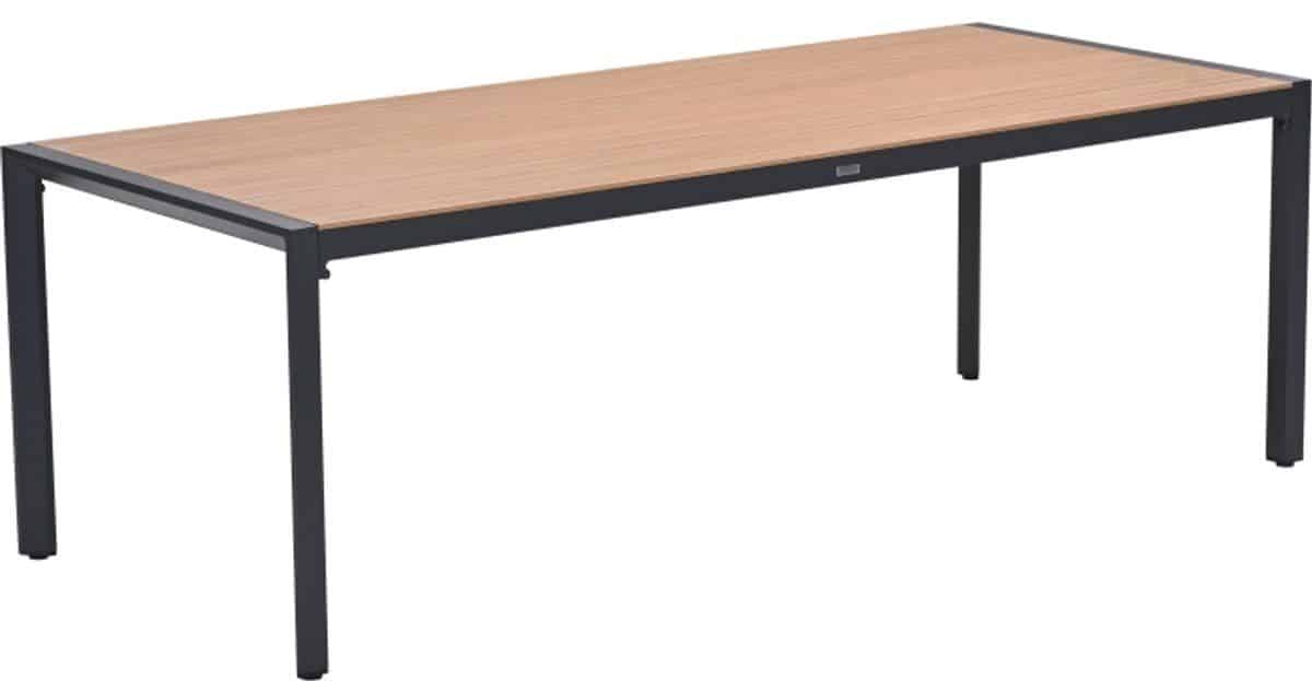 felini tafel 220×93 cm carbon black light teaklook
