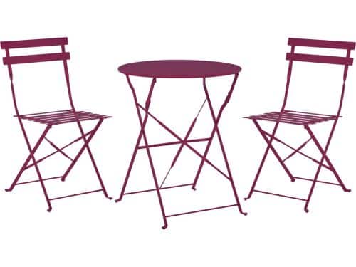 FIORI - Bistroset voor 2 - Bordeaux - Staal