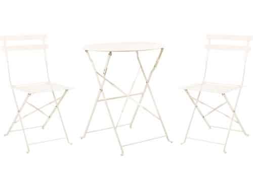 FIORI - Bistroset voor 2 - Gebroken wit - Staal