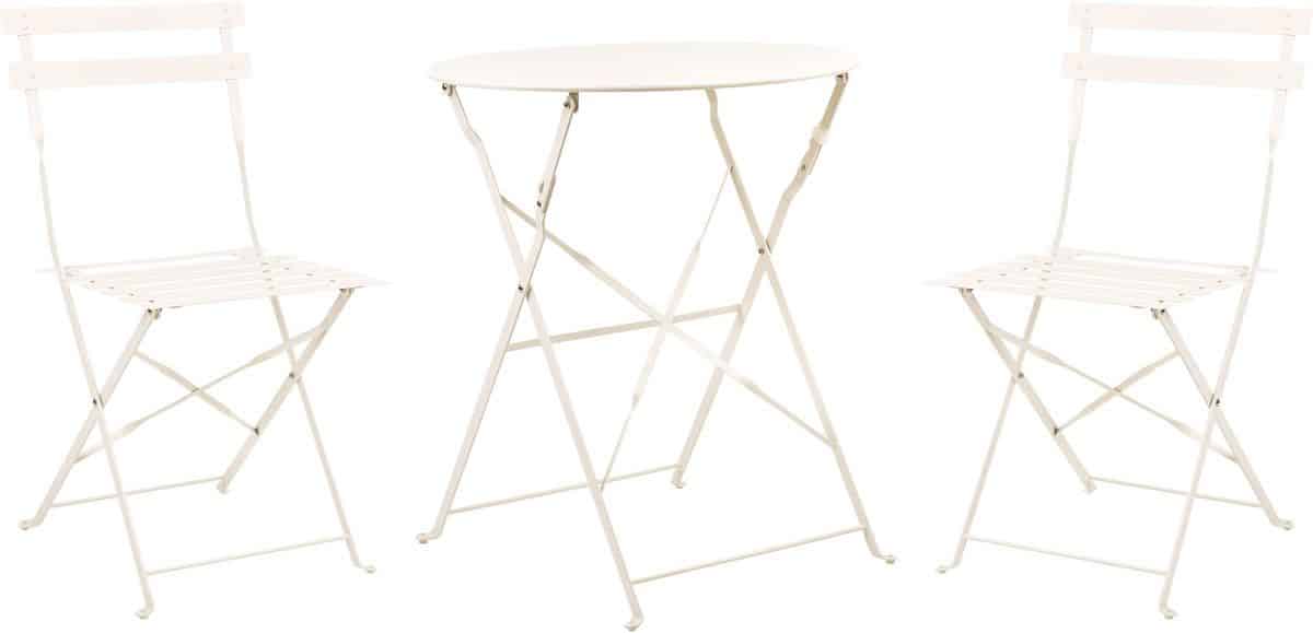 fiori bistroset voor 2 gebroken wit staal